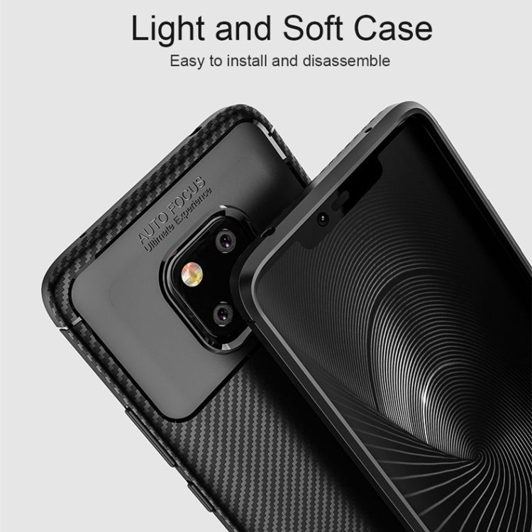 Beetle Shape Carbon Fiber Texture Shockproof TPU Case for Huawei Mate 20 Pro(Blue)