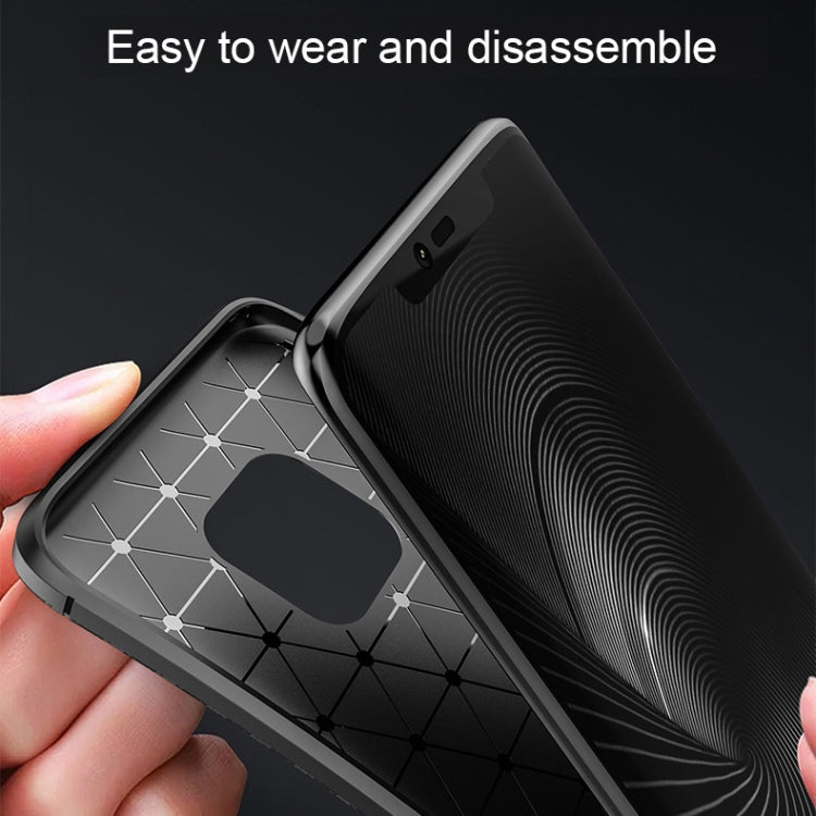 Beetle Shape Carbon Fiber Texture Shockproof TPU Case for Huawei Mate 20 Pro(Blue)