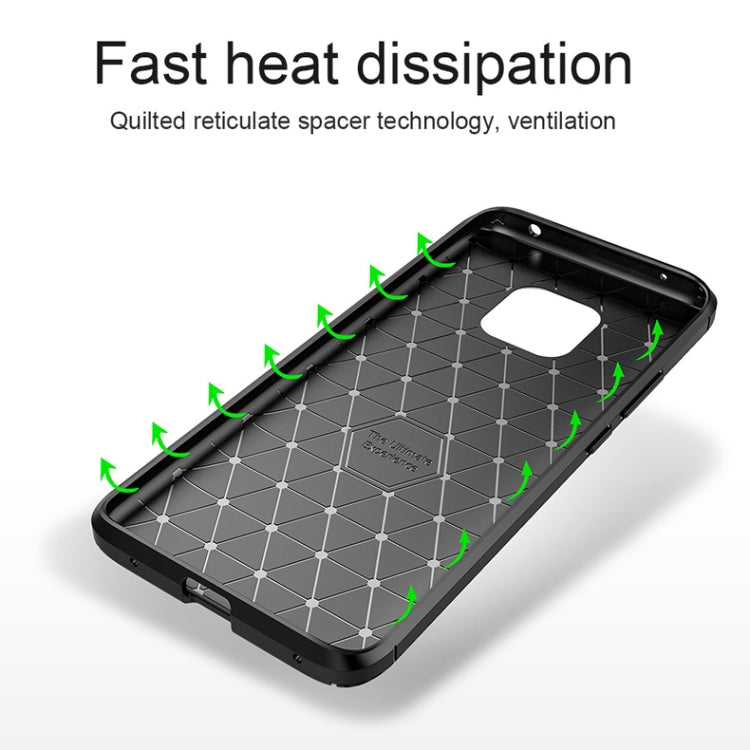 Beetle Shape Carbon Fiber Texture Shockproof TPU Case for Huawei Mate 20 Pro(Blue)