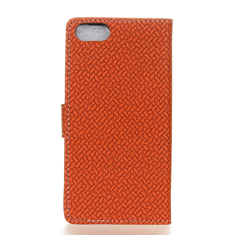 Knit Texture Horizontal Flip Leather Case for Huawei Y5 2018 / Y5 Prime 2018 / Honor 7S / Honor Play 7, with Holder & Card Slots & Photo Frame (Brown)