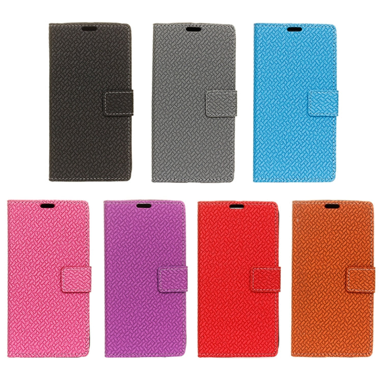 Knit Texture Horizontal Flip Leather Case for Huawei Y5 2018 / Y5 Prime 2018 / Honor 7S / Honor Play 7, with Holder & Card Slots & Photo Frame (Brown)