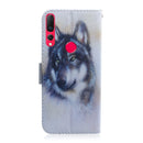 White Wolf Pattern Coloured Drawing Horizontal Flip Leather Case for Huawei Nova 4, with Holder & Card Slots & Wallet