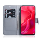 White Wolf Pattern Coloured Drawing Horizontal Flip Leather Case for Huawei Nova 4, with Holder & Card Slots & Wallet