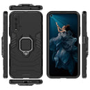 PC + TPU Shockproof Protective Case for Huawei Honor 20, with Magnetic Ring Holder (Black)
