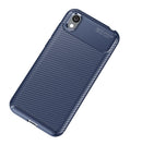 Carbon Fiber Texture Shockproof TPU Case for Huawei Honor 8S (Blue)
