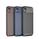 Carbon Fiber Texture Shockproof TPU Case for Huawei Honor 8S (Blue)