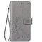 Lucky Clover Pressed Flowers Pattern Leather Case for Huawei Y6 2019, with Holder & Card Slots & Wallet & Hand Strap (Grey)