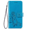 Lucky Clover Pressed Flowers Pattern Leather Case for Huawei Y6 2019, with Holder & Card Slots & Wallet & Hand Strap (Blue)