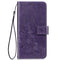 Lucky Clover Pressed Flowers Pattern Leather Case for Huawei Y6 2019, with Holder & Card Slots & Wallet & Hand Strap (Purple)