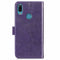 Lucky Clover Pressed Flowers Pattern Leather Case for Huawei Y6 2019, with Holder & Card Slots & Wallet & Hand Strap (Purple)
