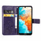 Lucky Clover Pressed Flowers Pattern Leather Case for Huawei Y6 2019, with Holder & Card Slots & Wallet & Hand Strap (Purple)