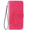 Lucky Clover Pressed Flowers Pattern Leather Case for Huawei Y6 2019, with Holder & Card Slots & Wallet & Hand Strap (Rose Red)