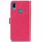 Lucky Clover Pressed Flowers Pattern Leather Case for Huawei Y6 2019, with Holder & Card Slots & Wallet & Hand Strap (Rose Red)