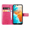 Lucky Clover Pressed Flowers Pattern Leather Case for Huawei Y6 2019, with Holder & Card Slots & Wallet & Hand Strap (Rose Red)