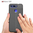 Litchi Texture TPU Shockproof Case for Huawei Honor V20(Black)