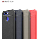 Litchi Texture TPU Shockproof Case for Huawei Honor V20(Black)