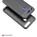 Litchi Texture TPU Shockproof Case for Huawei Honor V20(Grey)