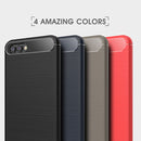 For Huawei Honor View 10 Brushed Texture Carbon Fiber Shockproof TPU Rugged Armor Protective Case(Red)