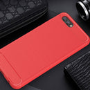 For Huawei Honor View 10 Brushed Texture Carbon Fiber Shockproof TPU Rugged Armor Protective Case(Red)