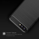 For Huawei Honor View 10 Brushed Texture Carbon Fiber Shockproof TPU Rugged Armor Protective Case(Red)