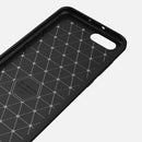 For Huawei Honor View 10 Brushed Texture Carbon Fiber Shockproof TPU Rugged Armor Protective Case(Red)