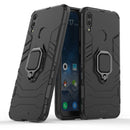 Shockproof PC + TPU Case with Magnetic Ring Holder for Huawei Y7 (2019)(Black)