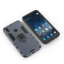 Shockproof PC + TPU Case with Magnetic Ring Holder for Huawei Y7 (2019)(Navy Blue)