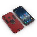 Shockproof PC + TPU Case with Magnetic Ring Holder for Huawei Y7 (2019)(Red)