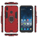 Shockproof PC + TPU Case with Magnetic Ring Holder for Huawei Y7 (2019)(Red)