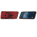 Shockproof PC + TPU Case with Magnetic Ring Holder for Huawei Y7 (2019)(Red)