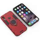 Shockproof PC + TPU Case with Magnetic Ring Holder for Huawei Y6 (2019) (Red)