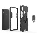 Shockproof PC + TPU Case with Magnetic Ring Holder for Huawei Y6 (2019) (Red)