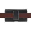 Men Lambskin Texture Multi-functional Universal Mobile Phone Waist Pack Leather Case for 6.9 Inch or Below Smartphones(Black)