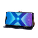 Business Style Oil Wax Texture Horizontal Flip Leather Case for Huawei Honor 8X, with Holder & Card Slots & Wallet(Black)