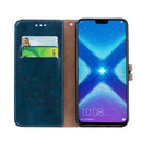 Business Style Oil Wax Texture Horizontal Flip Leather Case for Huawei Honor 8X, with Holder & Card Slots & Wallet(Blue)