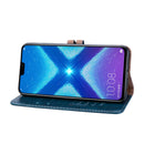 Business Style Oil Wax Texture Horizontal Flip Leather Case for Huawei Honor 8X, with Holder & Card Slots & Wallet(Blue)