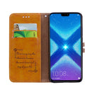 Business Style Oil Wax Texture Horizontal Flip Leather Case for Huawei Honor 8X, with Holder & Card Slots & Wallet(Light Brown)
