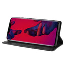 Magnetic Buckle Retro Texture Horizontal Flip Leather Case for Huawei Mate 20 Pro, with Holder & Card Slots & Wallet (Black)
