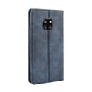 Magnetic Buckle Retro Texture Horizontal Flip Leather Case for Huawei Mate 20 Pro, with Holder & Card Slots & Wallet (Blue)