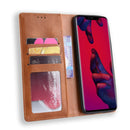 Magnetic Buckle Retro Texture Horizontal Flip Leather Case for Huawei Mate 20 Pro, with Holder & Card Slots & Wallet (Brown)