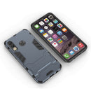 Shockproof PC + TPU Case for Huawei P30 Lite, with Holder(Navy Blue)