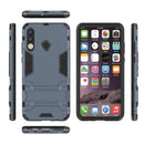 Shockproof PC + TPU Case for Huawei P30 Lite, with Holder(Navy Blue)