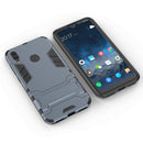 Shockproof PC + TPU Case for Huawei Y7(2019), with Holder(Navy Blue)