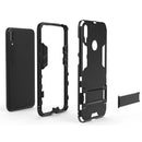 Shockproof PC + TPU Case for Huawei Y7(2019), with Holder(Navy Blue)
