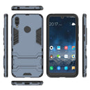 Shockproof PC + TPU Case for Huawei Y7(2019), with Holder(Navy Blue)