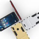 Shockproof PC + TPU Case for Huawei Y7(2019), with Holder(Navy Blue)