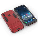 Shockproof PC + TPU Case for Huawei Y7(2019), with Holder(Red)