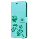 Rose Embossed Horizontal Flip PU Leather Case for Huawei Honor 8C, with Holder & Card Slots & Wallet (Green)