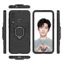 PC + TPU Shockproof Protective Case for Huawei Nova 4e, with Magnetic Ring Holder (Black)