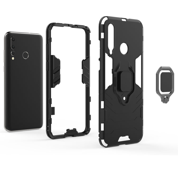 PC + TPU Shockproof Protective Case for Huawei Nova 4e, with Magnetic Ring Holder (Grey)